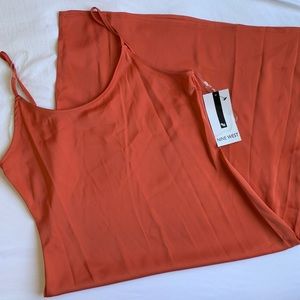 Nine West Burnt Orange Satin Slip Dress